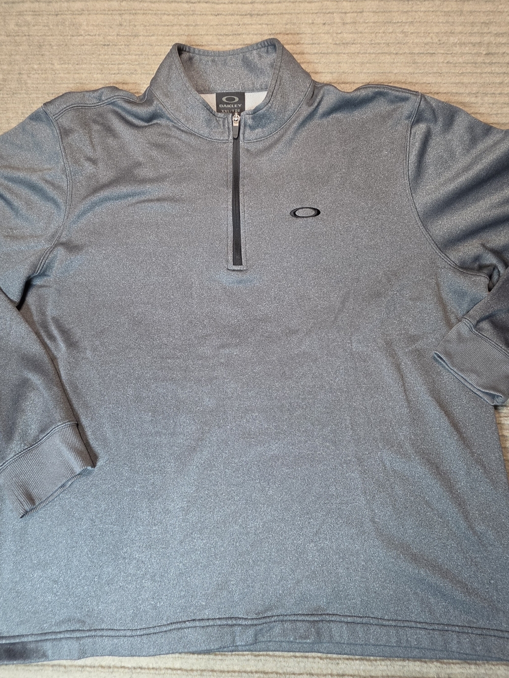 Oakley Hydrolix Pullover Mens 2Xl Gray Marled 1/4 Zip Long Sleeve Stretch Golf
